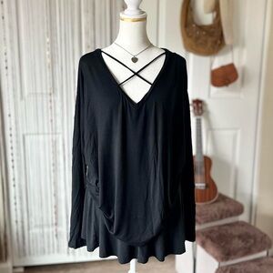 victorias secret PINK black top with crisscross chest